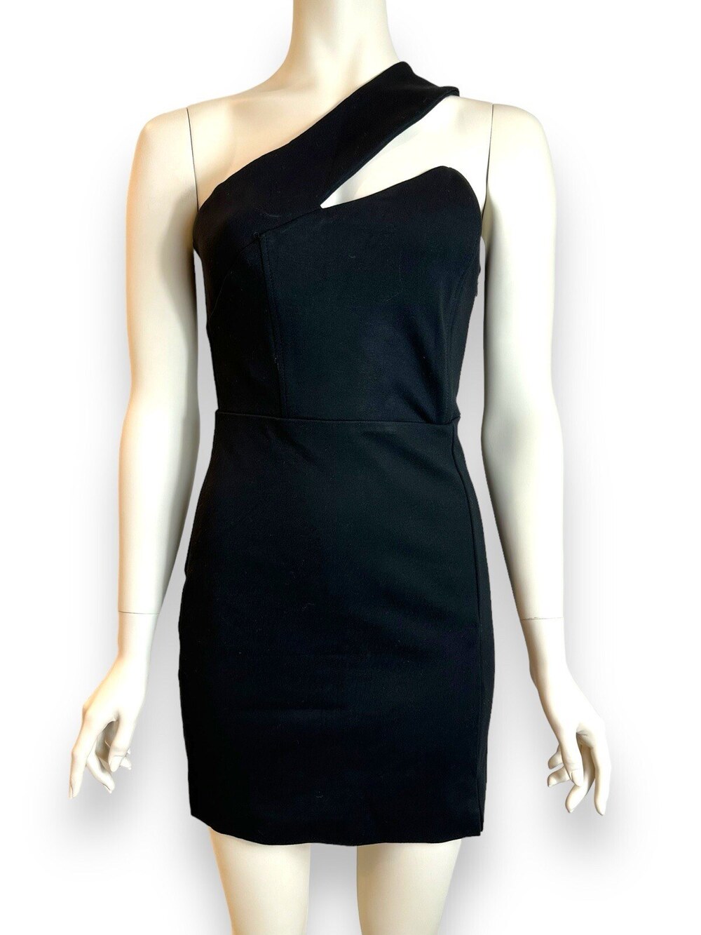 DO+BE Mini Dress Women's Small One Shoulder Side Slit Black Cocktail $100